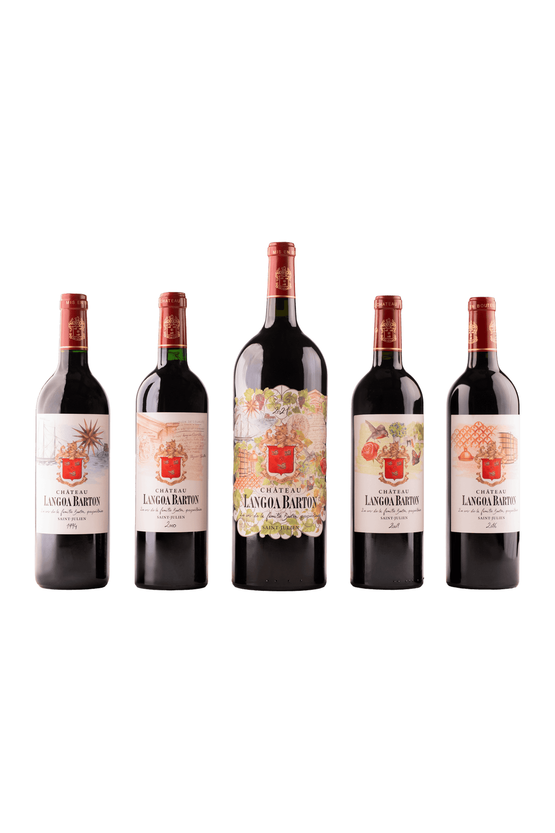 Coffret Langoa Barton 200 Ans 1994, 2000, 2009, 2016 (750ml) 2021 (1500ml)